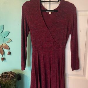 Small red long sleeved sweater dress